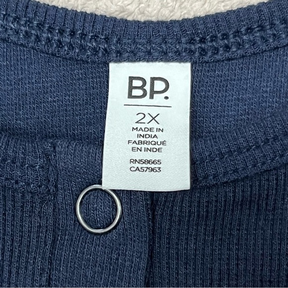 Bp Cropped Snap Button Tank Top-Navy Blue-Women’s 2X-Casual-Ribbed-Summer-NEW - Picture 2 of 7